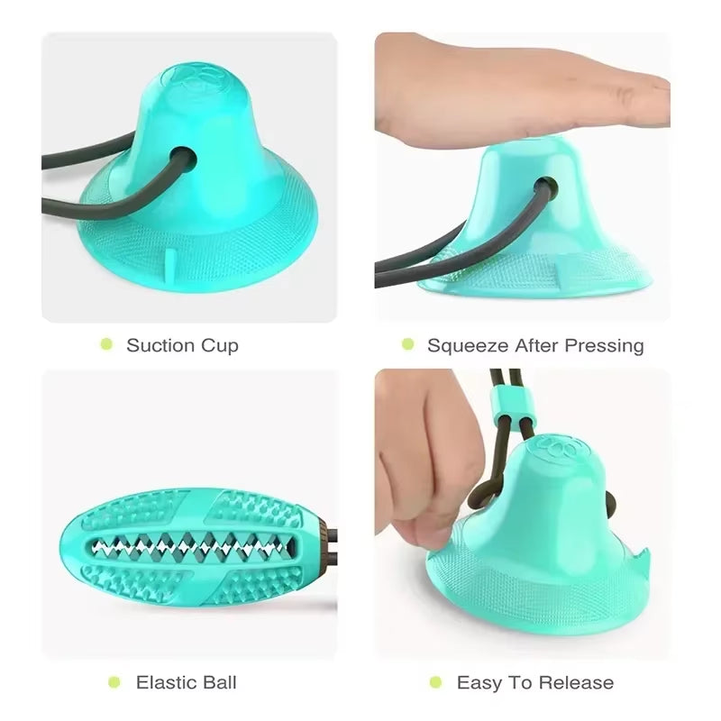 Pet Dog Suction Cup Chew Toys for Medium Large Dogs Interactive Rope Leaking Food Ball Toy Tooth Cleaning Training Accessories