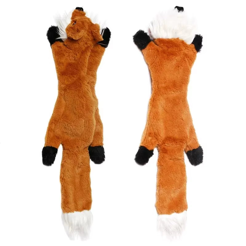 Plush Dog Toys Squirrel Raccoon Fox 18 Inch Stuffing Free Squeaky for Small Medium Dogs No Stuffing with Squeakers Dog Chew Toy