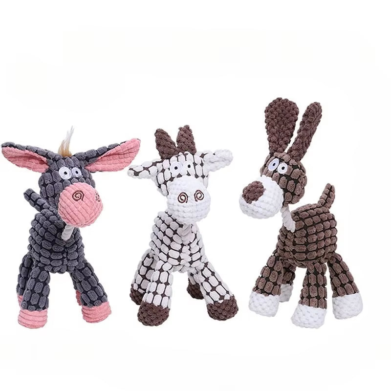 Kenjac - Stuffed Animal Plush Dog Toy with Squeakers, Aggressive Chew Toys for Small Medium Large Dogs Pet Products