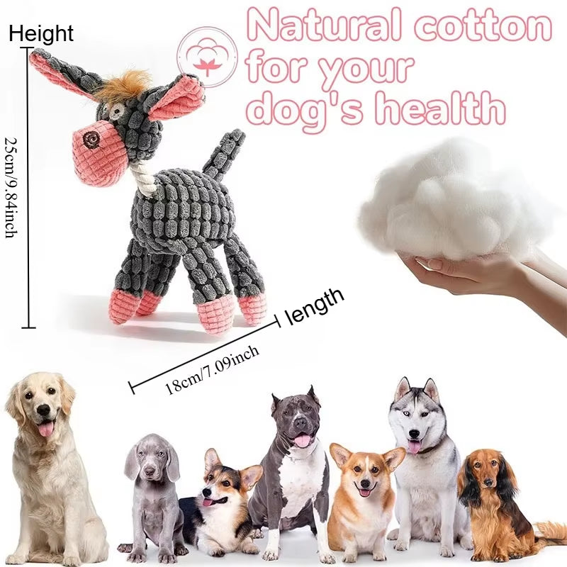 Kenjac - Stuffed Animal Plush Dog Toy with Squeakers, Aggressive Chew Toys for Small Medium Large Dogs Pet Products