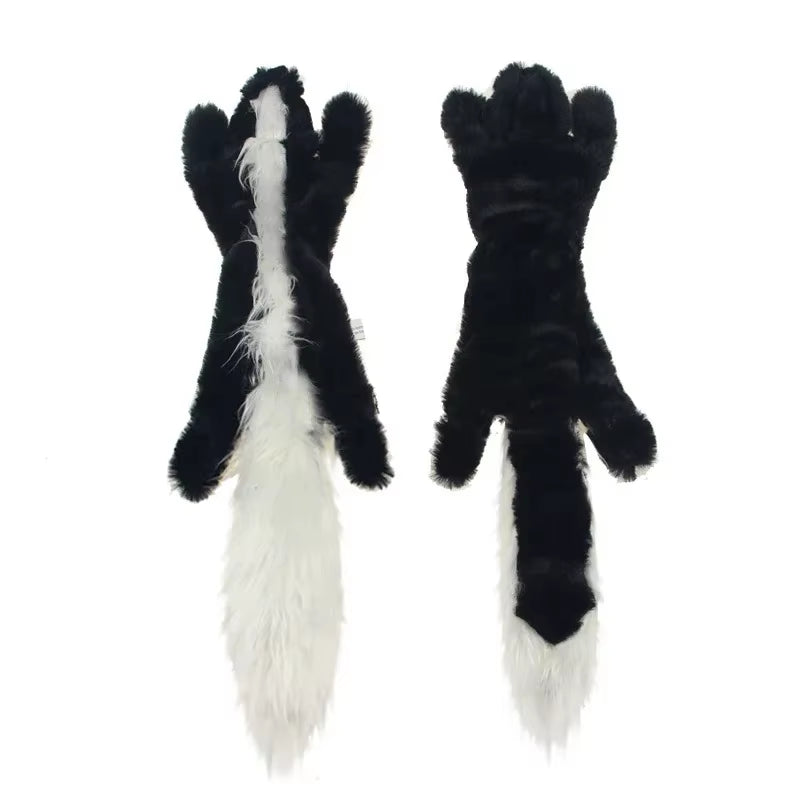 Plush Dog Toys Squirrel Raccoon Fox 18 Inch Stuffing Free Squeaky for Small Medium Dogs No Stuffing with Squeakers Dog Chew Toy