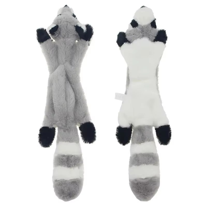 Plush Dog Toys Squirrel Raccoon Fox 18 Inch Stuffing Free Squeaky for Small Medium Dogs No Stuffing with Squeakers Dog Chew Toy